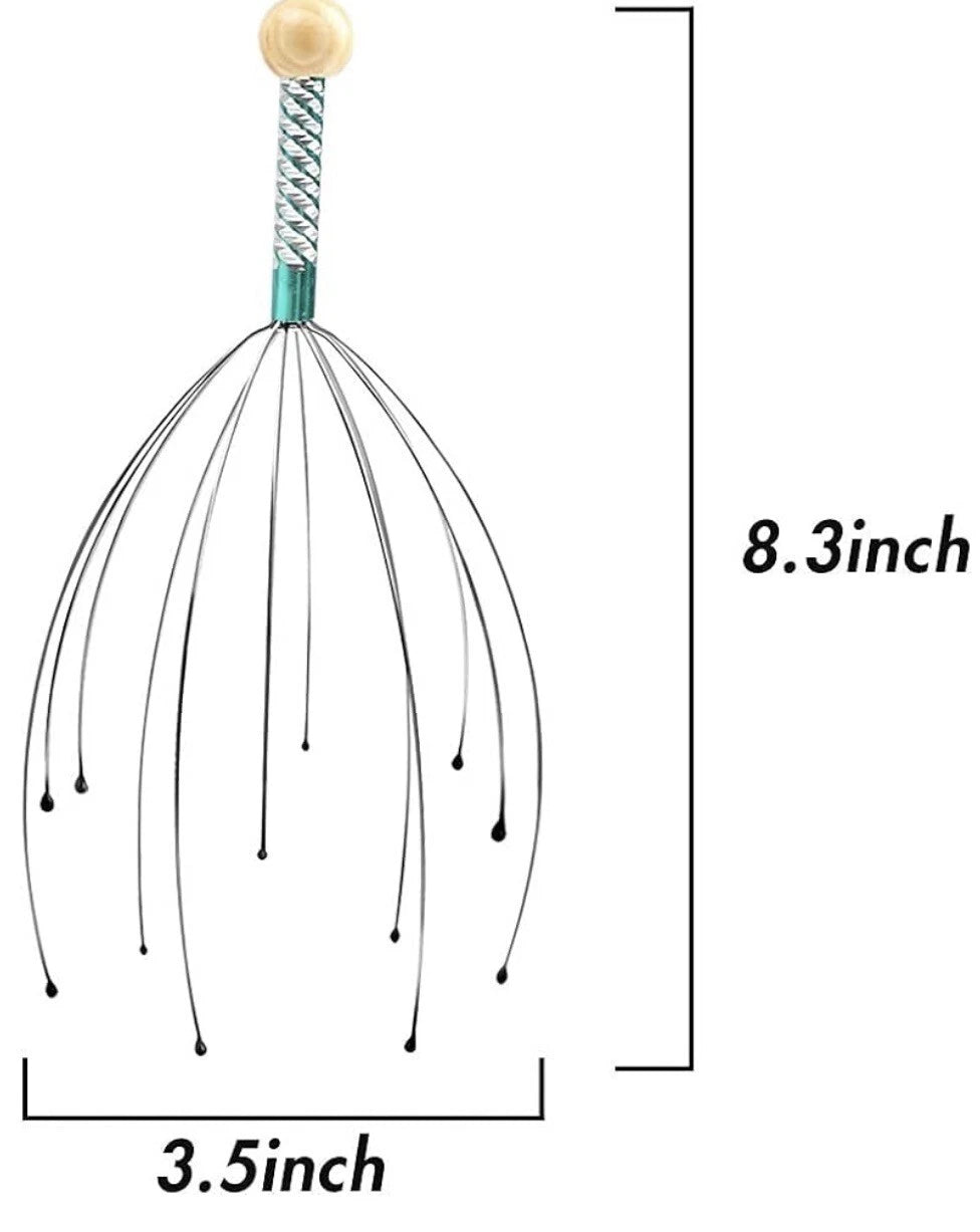 4 PCSHead Massager Scratcher Neck Massage Scalp Relax Calm Stress Relief Octopus