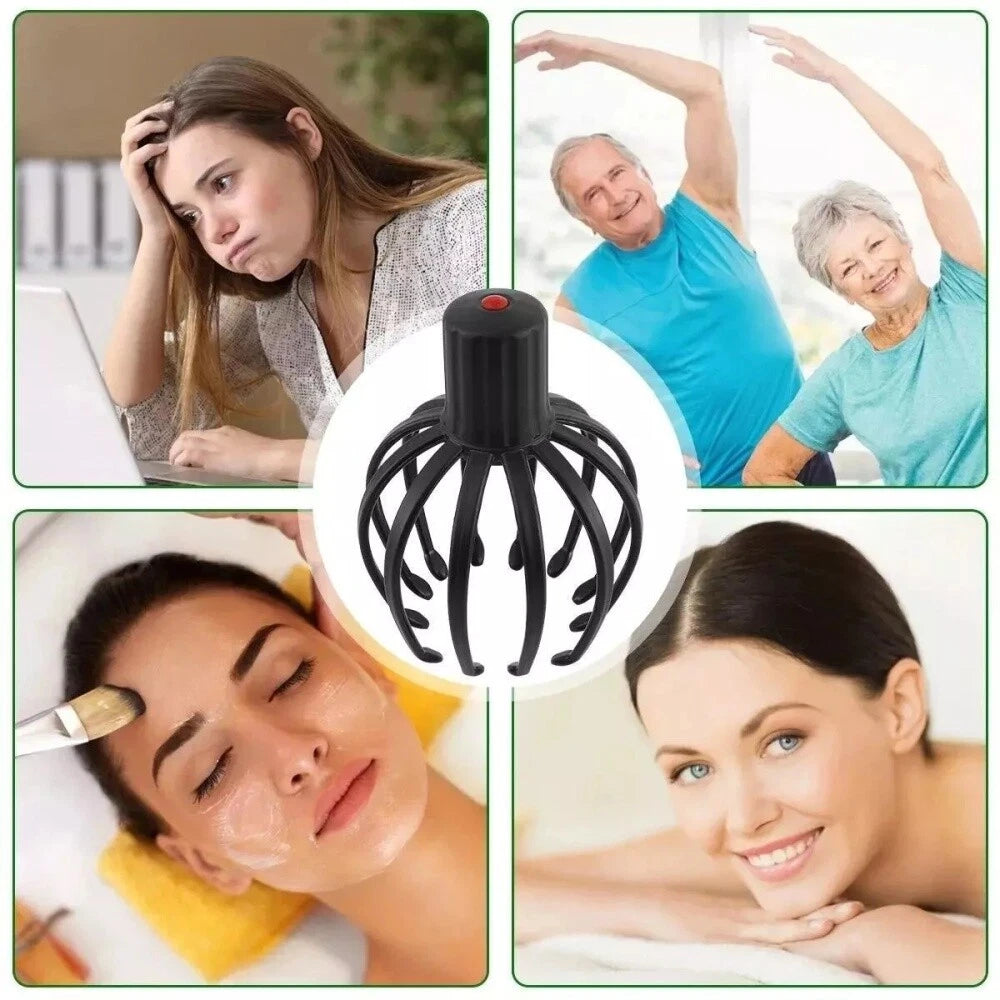 Electric Octopus Claw Scalp Massager Head Scratcher - 3 Modes for Stress Relief