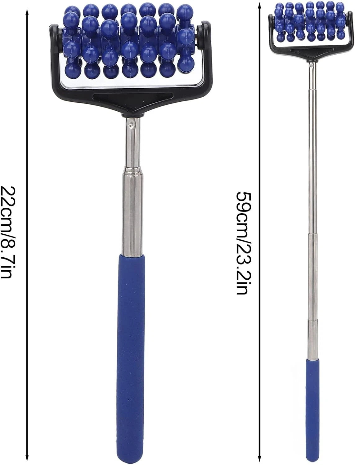 3 PACK Extendable Stainless Steel Telescoping Back ROLLER Scratcher Massager