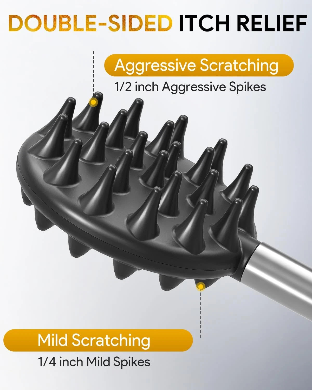 TUKUOS Telescoping Back Scratcher with 4Pcs Detachable Scratching Heads
