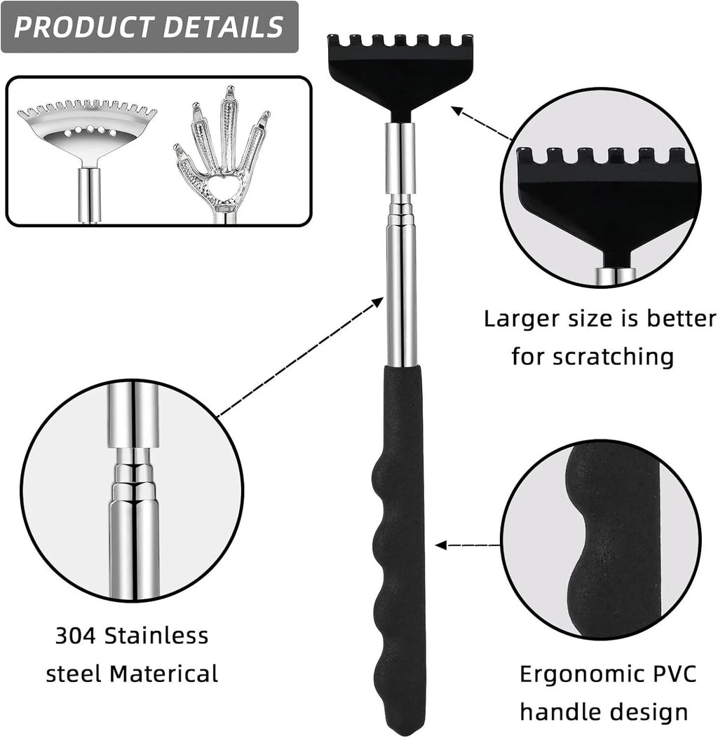 Back Scratcher 3 Pack Different Design Stainless Telescopic Back Scratchers with