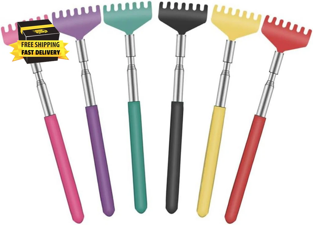 6 Pack Extendable Back Scratcher - Portable Telescoping Metal Back Scratchers/Ha