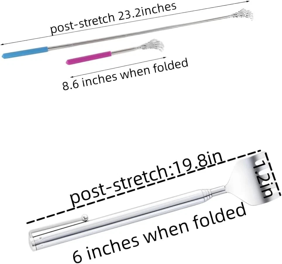 JPORSHU Telescopic Back scratcher，2Pcs Different Design Scratcher for...