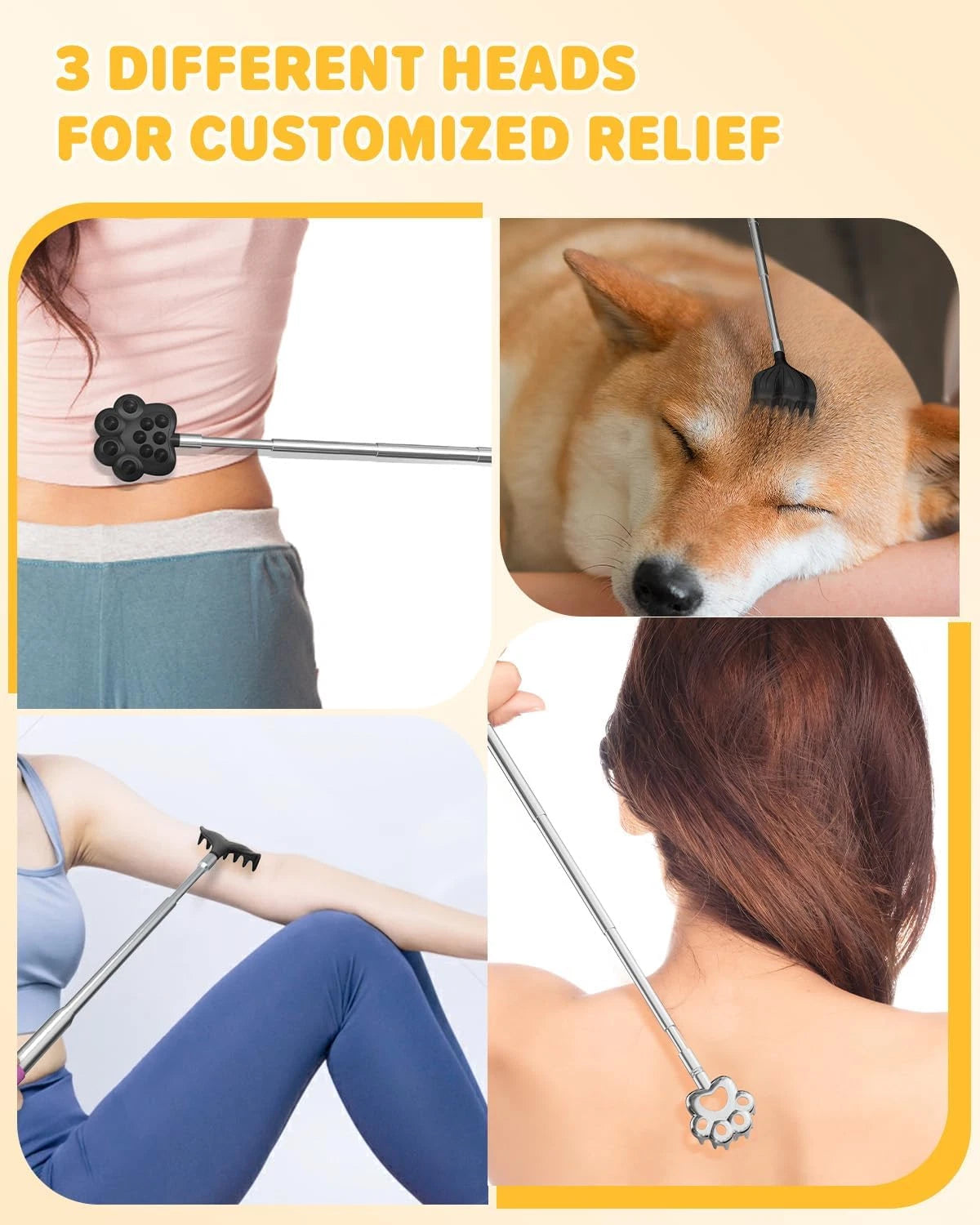Back Scratcher Metal Portable Telescoping Extendable - Gift Items Best Massager
