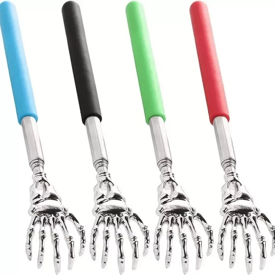 2PCS Stainless Steel Retractable Back Scratcher - Rubber Handle Portable Random