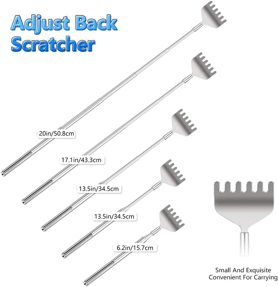 Telescopic Back Scratcher Set - 3 Pack Metal Hand Massagers for Gifts