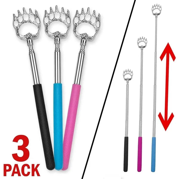 3pcs Bear Claw Telescopic Metal Extendable Back Scratcher Back Massager Gift
