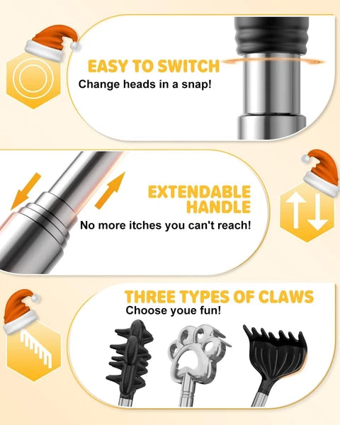 Back Scratcher Metal Portable Telescoping Extendable - Gift Items Best Massager