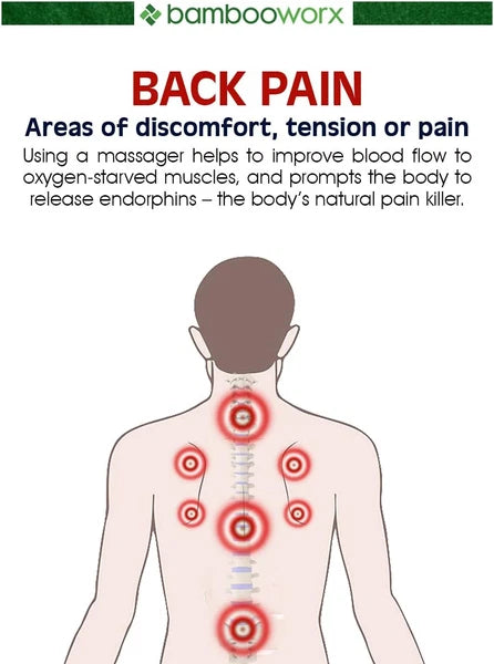 Bambooworx Traditional Bamboo Wooden Back Scratcher - 4 Piece Body Relaxation Ma