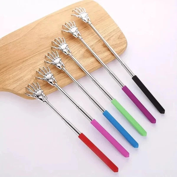 2PCS Stainless Steel Retractable Back Scratcher - Rubber Handle Portable Random