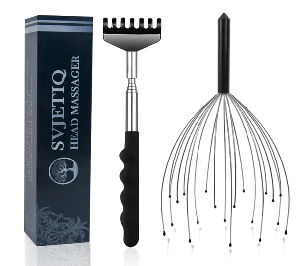 Head Massager Back Scratcher, 20 Fingers Head Scratcher Scalp Massager