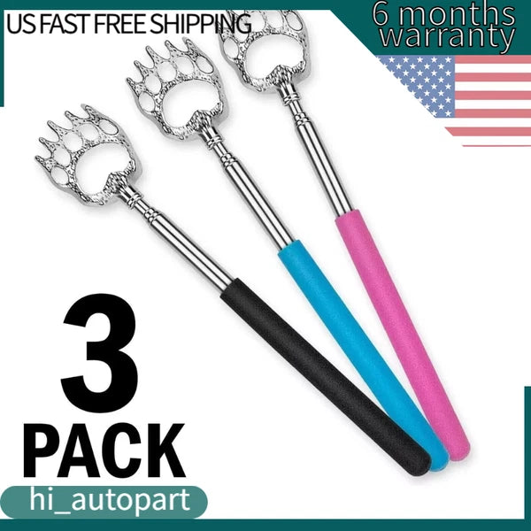 3-Colors Bear Claw Telescopic Metal Extendable Back Scratcher Back Massager Gift