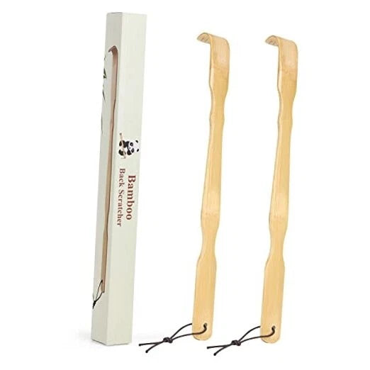 Wooden Bamboo Back Scratcher, 17 Inch Long Handle Back Scratchers for 2 Pack