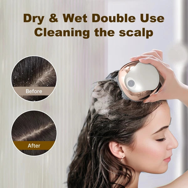 Electric Head Massager Scalp Waterproof 4 Heads 96 Nodes for Hair Stress Relax