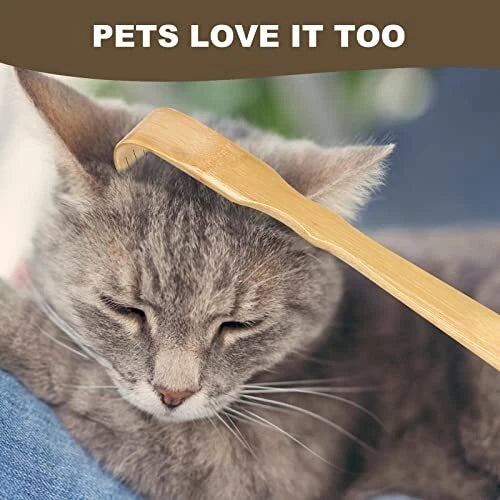 2 Pack Wooden Bamboo Back Scratcher Long Handle Itch Refief Stick for Adults