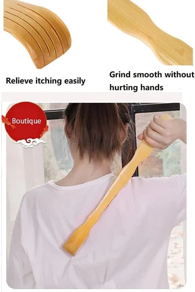 2Pcs Wooden Bamboo Back Scratcher Long Handle Itch Relief Finger-Like Scratchers