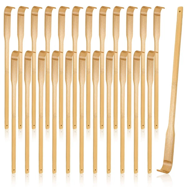 Yinkin 24 Pieces Bamboo Back Scratcher Bulk Long Manual Back Massager Traditi...