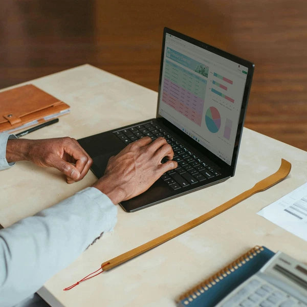 16.5 Inch Traditional Thin Travel Size Bamboo Wooden Back Scratcher Body Rela...