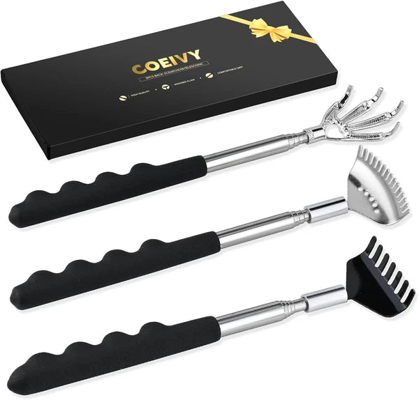 Back Scratcher 3 Pack Different Design Stainless Telescopic Back Scratchers with