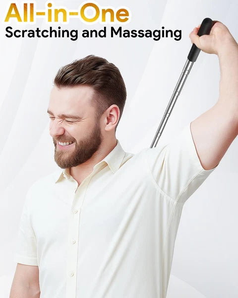 TUKUOS Telescoping Back Scratcher with 4Pcs Detachable Scratching Heads