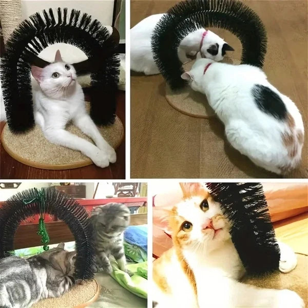 Pet Cat Arch Self Groomer Massager Groom Toys Dog Brushes Puppy Scratcher Toys