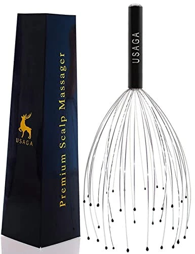 36 Fingers Head Massager Scalp Massager Head Scratcher for Scalp Body Black