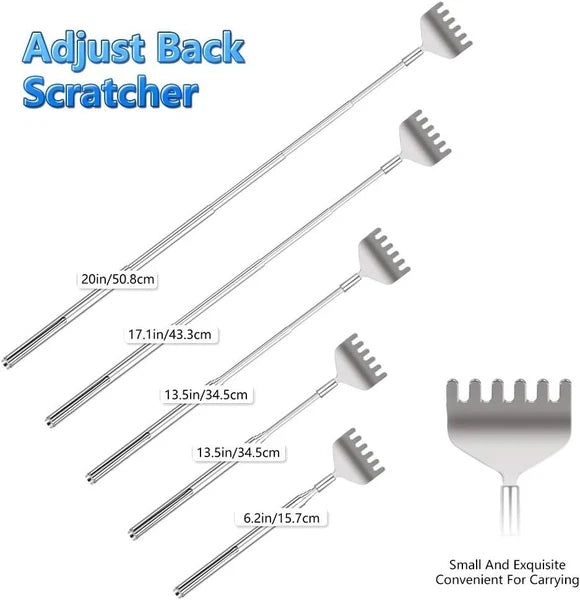 Extendable Back Scratcher for Men 3 Pack Portable Telescopic Metal Back Scrat...