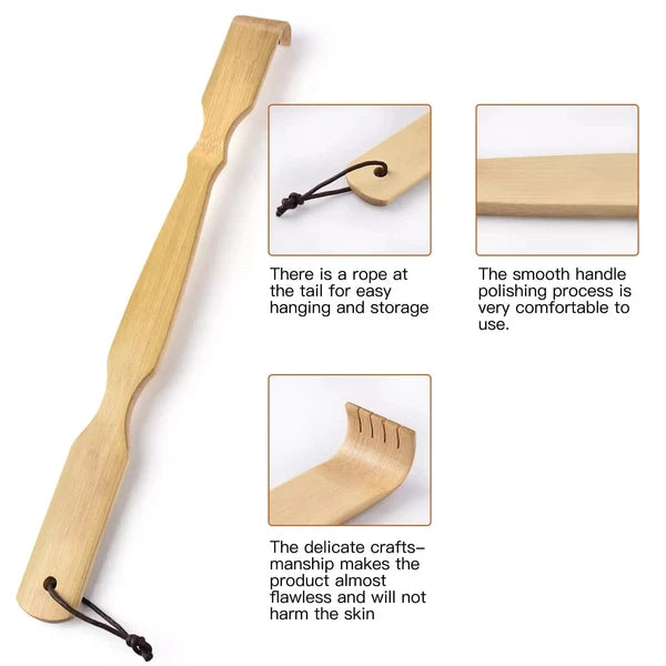 2 Pack Natural Bamboo Back Scratcher Long Reach Pick Itch Relief Tool Portable