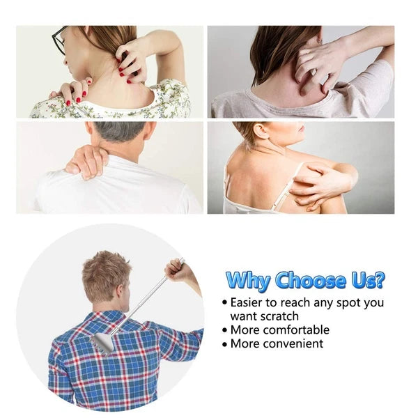 "YIMICOO Extendable Back Scratcher for Men 3 Pack Portable Telescopic Metal B