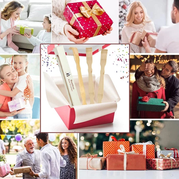 Wooden Bamboo Back Scratcher, 17 Inch Long Handle Back Scratchers for Adults Men