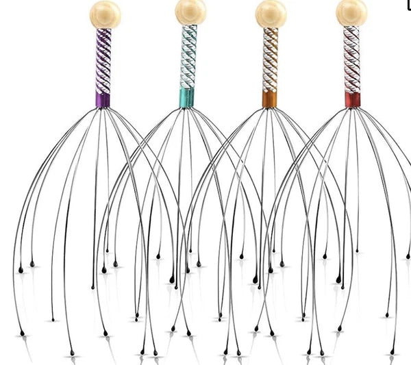 4 PCSHead Massager Scratcher Neck Massage Scalp Relax Calm Stress Relief Octopus