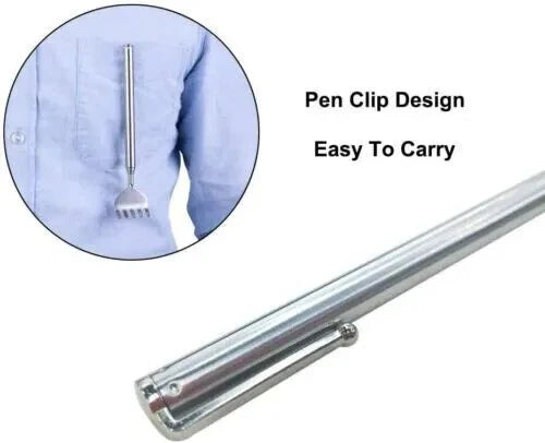 Metal Stainless Steel Back Scratcher Telescopic Extendable Claw Extender QW US