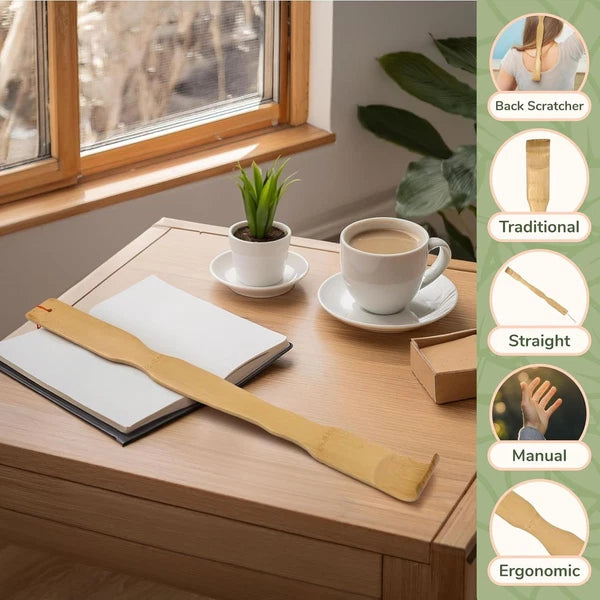 4-Piece Bamboo Back Scratcher Set: 3 Standard & 1 Travel Size for Itching Relief