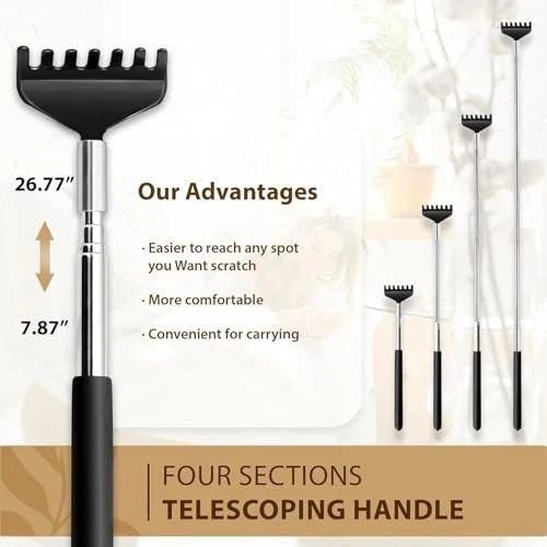 Head Massager 20 Fingers Scalp Massager Head Scratcher, Back Massage Back Black