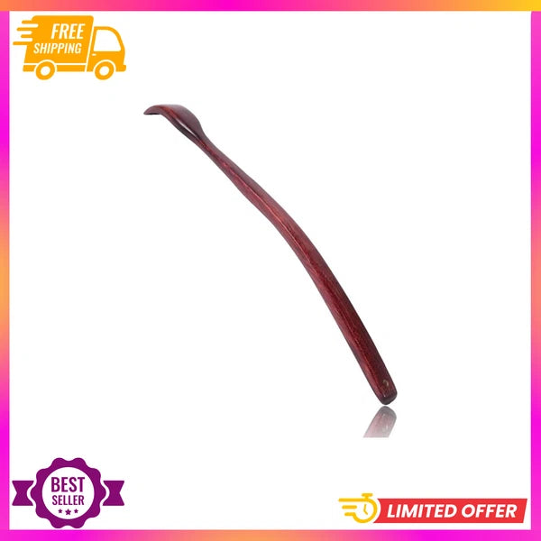 Oversized Wooden Back Scratcher: 18'' Extended Curved Handle for Better Reach, H