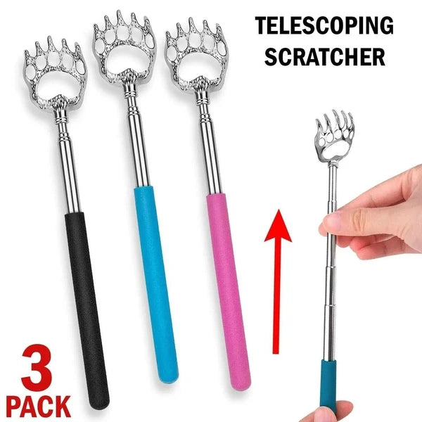 3 Pack Scratcher Back Extendable Massager Bear Claw Telescopic Metal Back Gift