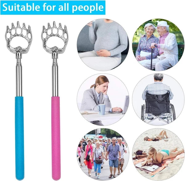 3 Pack Scratcher Back Extendable Massager Bear Claw Telescopic Metal Back Gift
