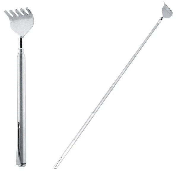 1 PC Extendable Stainless Steel Telescoping Back Scratcher Pen clip Extends 17"