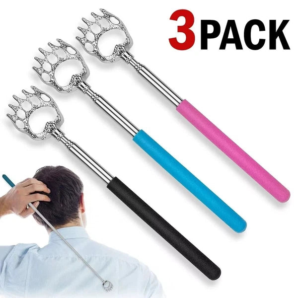 3pcs Bear Claw Telescopic Metal Extendable Back Scratcher Back Massager Gift