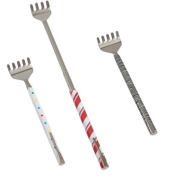 3 Pack Stainless Steel Telescoping Back Scratcher with Pocket Clip Assorted
