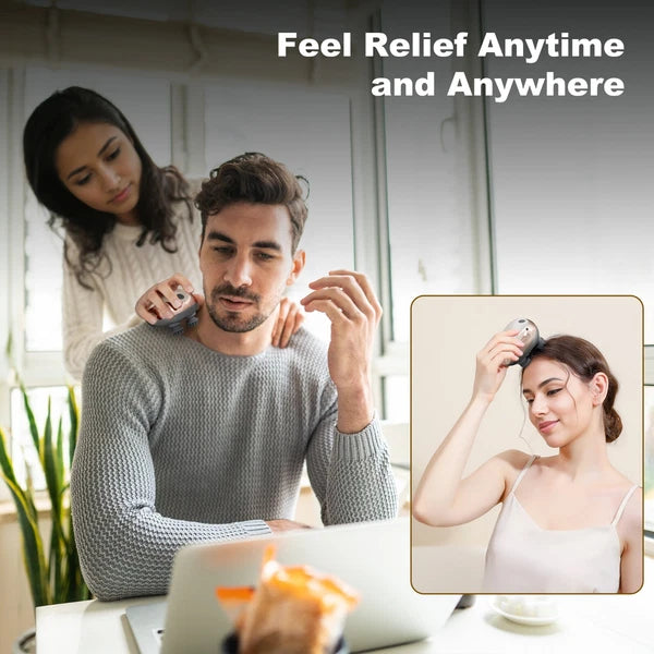 Electric Head Massager Scalp Waterproof 4 Heads 96 Nodes for Hair Stress Relax