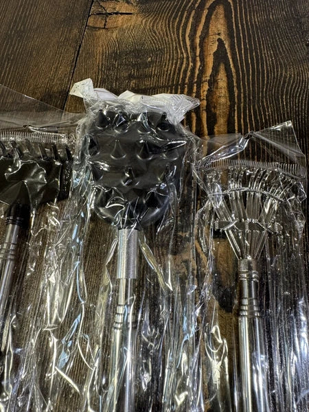 3 Piece Back Scratcher Set Extendable Metal Telescoping Gift Scratch Tool