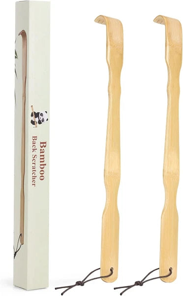 2 Pack Bamboo Back Scratchers – 17" Long Handle for Adults, Gift Ready