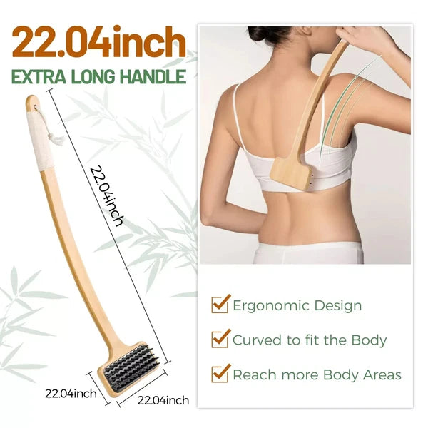 NURENDER 22'' Bamboo Back Scratcher with Extra Long Handle 2 in 1 Back Massag...