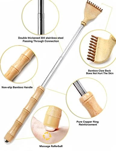 Back Scratcher Telescoping, Portable Extendable Backscratcher for Men Bamboo