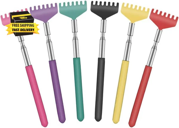 6 Pack Extendable Back Scratcher - Portable Telescoping Metal Back Scratchers/Ha