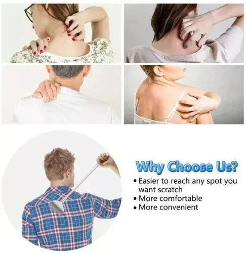 Metal Stainless Steel Back Scratcher Telescopic Extendable Claw Extender QW US