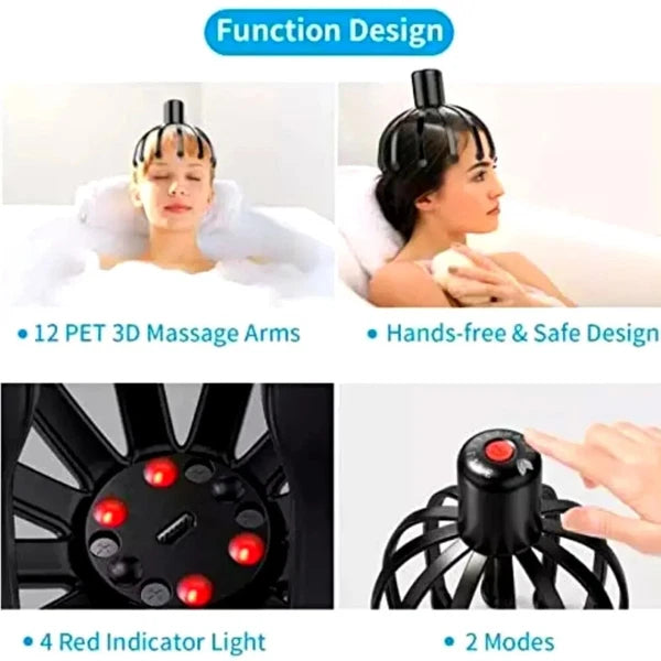 Electric Scalp Massager 3Modes,Cordless Portable Head Scratcher for Stress Relax