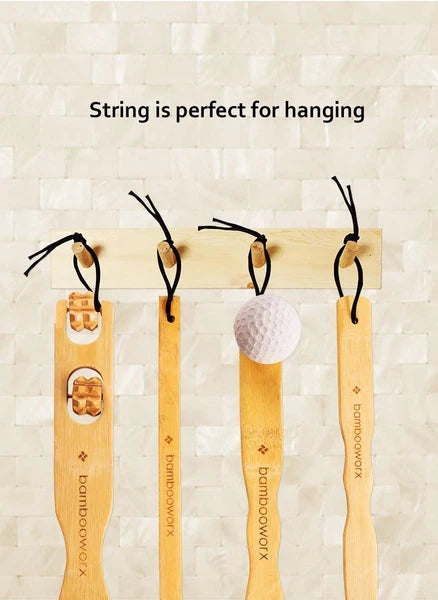 Bambooworx Traditional Bamboo Wooden Back Scratcher - 4 Piece Body Relaxation Ma