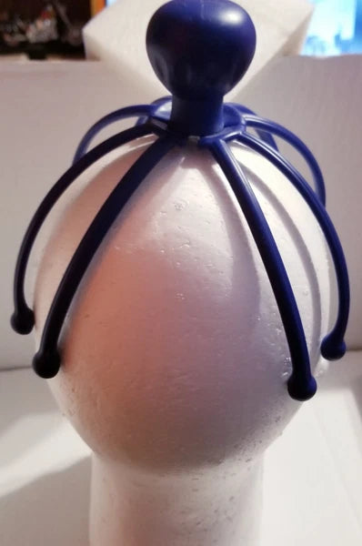 Head Massager Scalp Scratcher  With Rollers Blue - METAL BALL NEW!